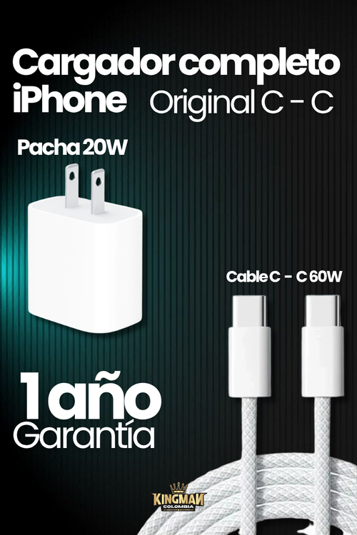 Cargador iPhone Original C a C 20W