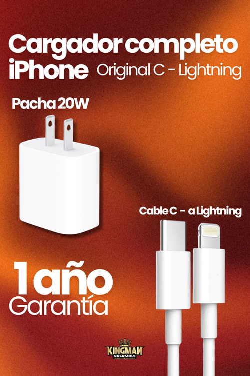 Cargador iPhone Original C a Lightning 20W
