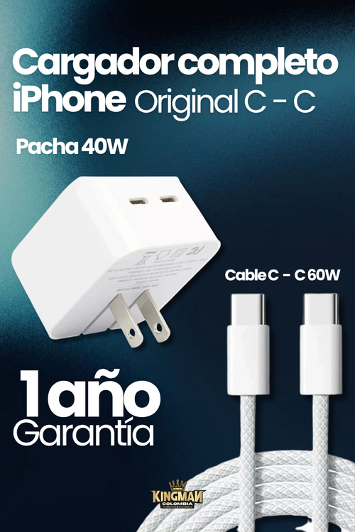 Cargador iPhone Original C a C 40W